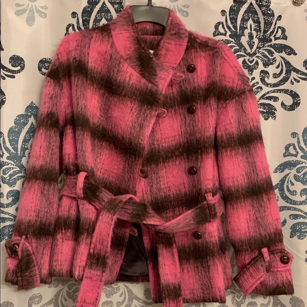 Greylin Reggie Brush Plaid Jacket Fuchsia Size XS